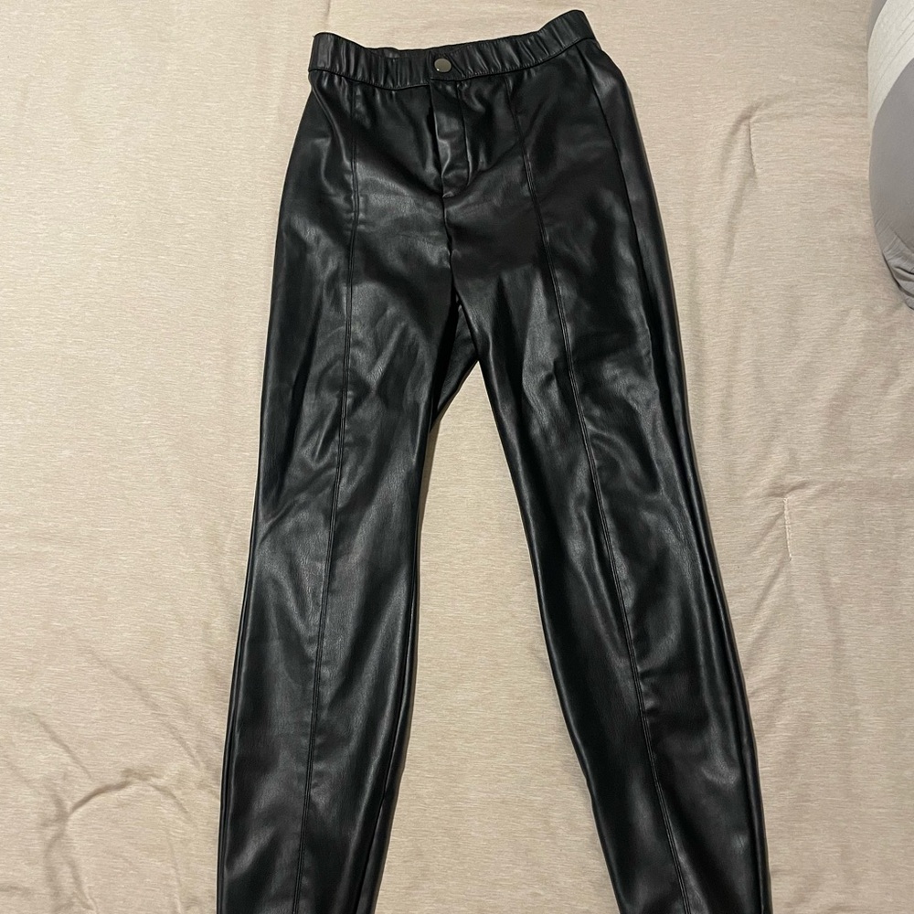 Zara high waisted leather pants